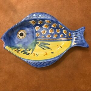 Italian Fish Plate Food Platter Hand Painted Ceramic
